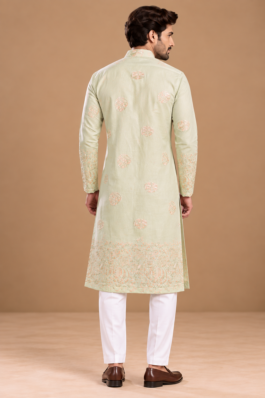 Pistachio Threadwork Festive Kurta