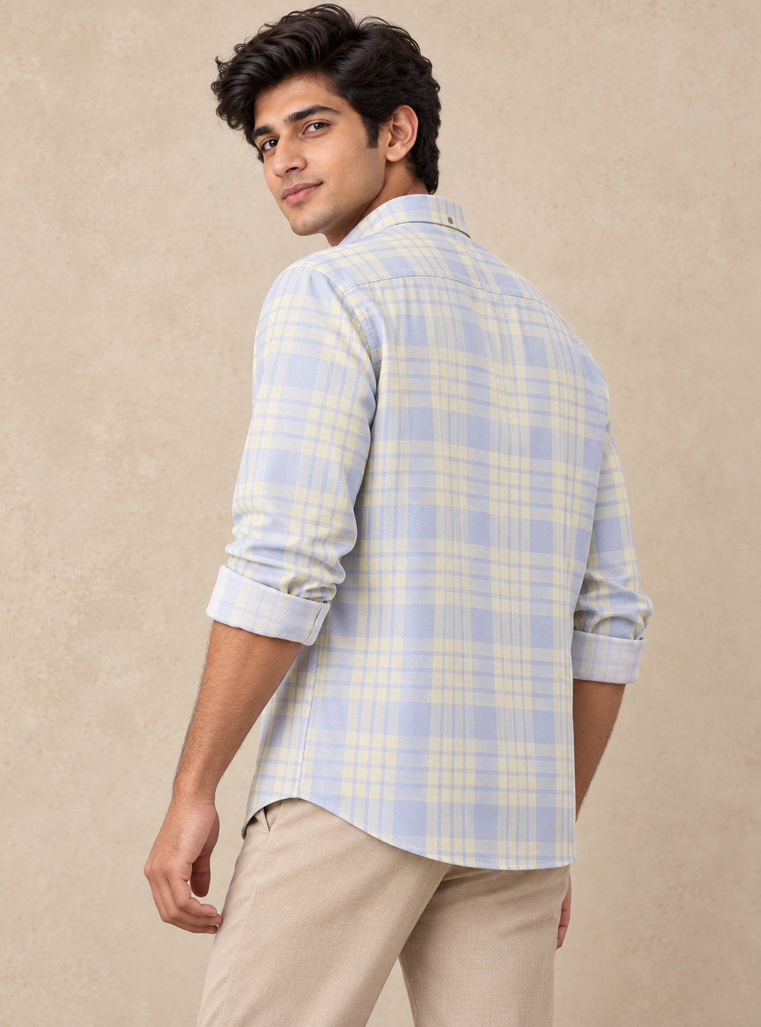 Pale Sky & Lemon Checkered Shirt