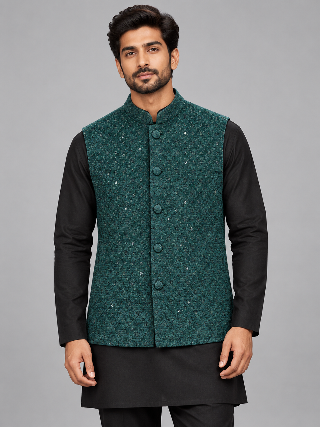 Emerald Starburst Embroidered Bandi