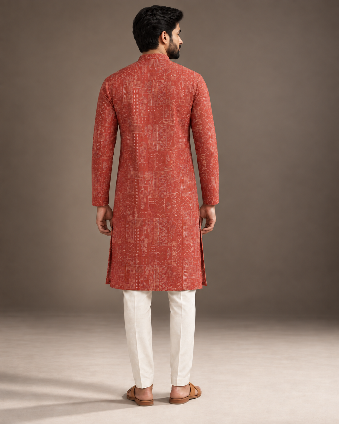 Bandhani Print Embroidery Kurta