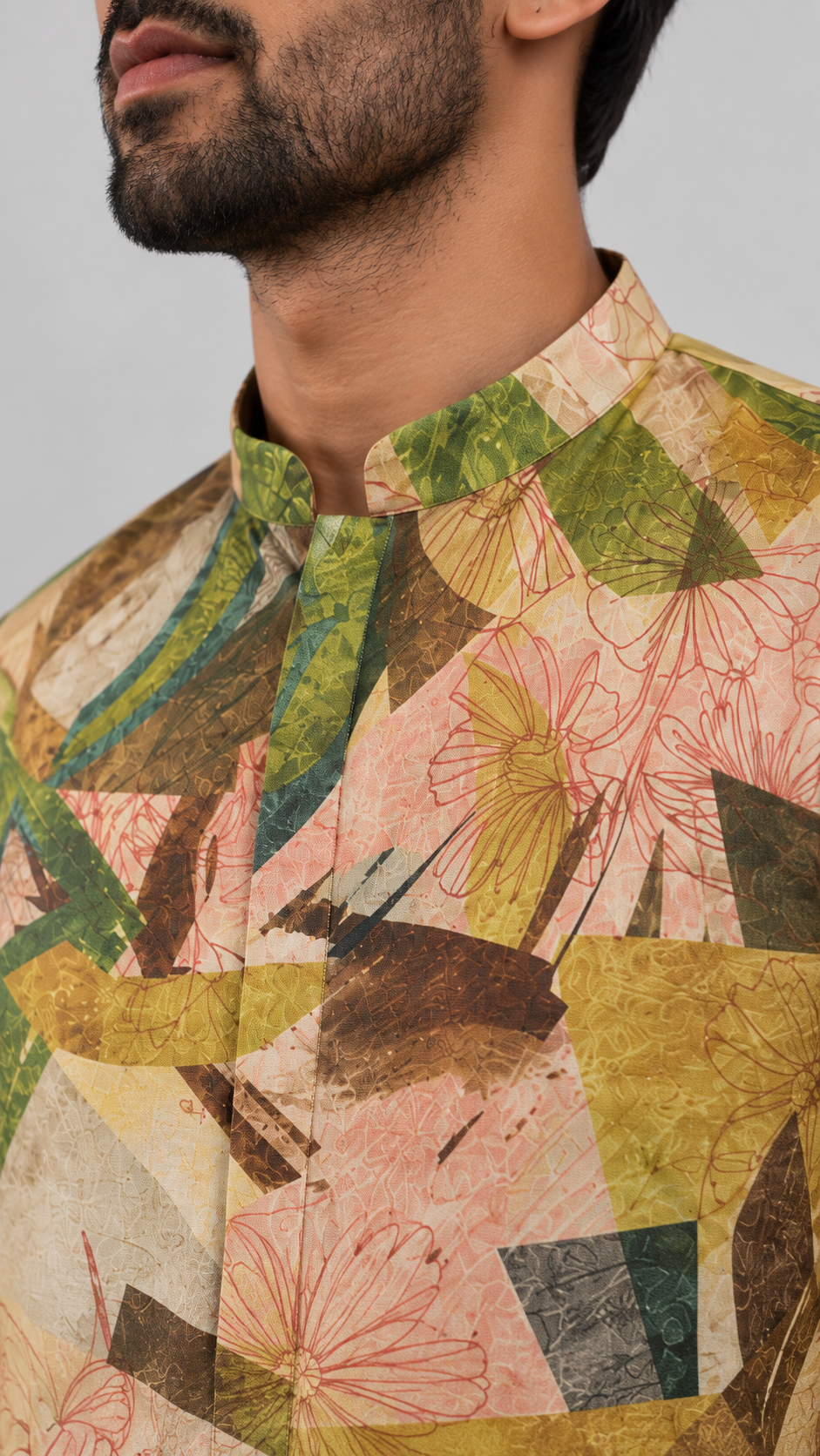 Olive & Amber Printed Kurta