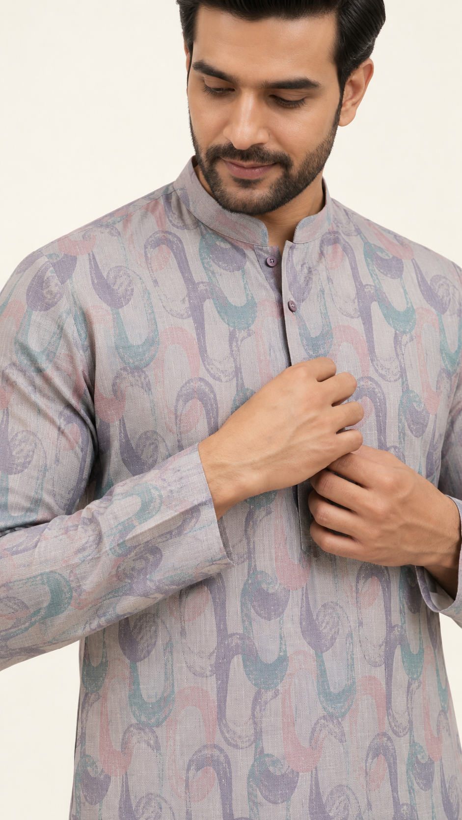 Pastel Ribbon Motif Kurta