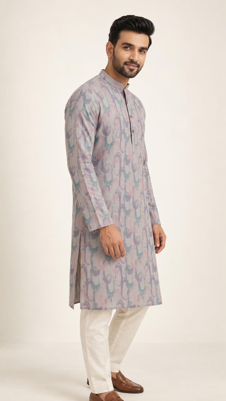 Pastel Ribbon Motif Kurta