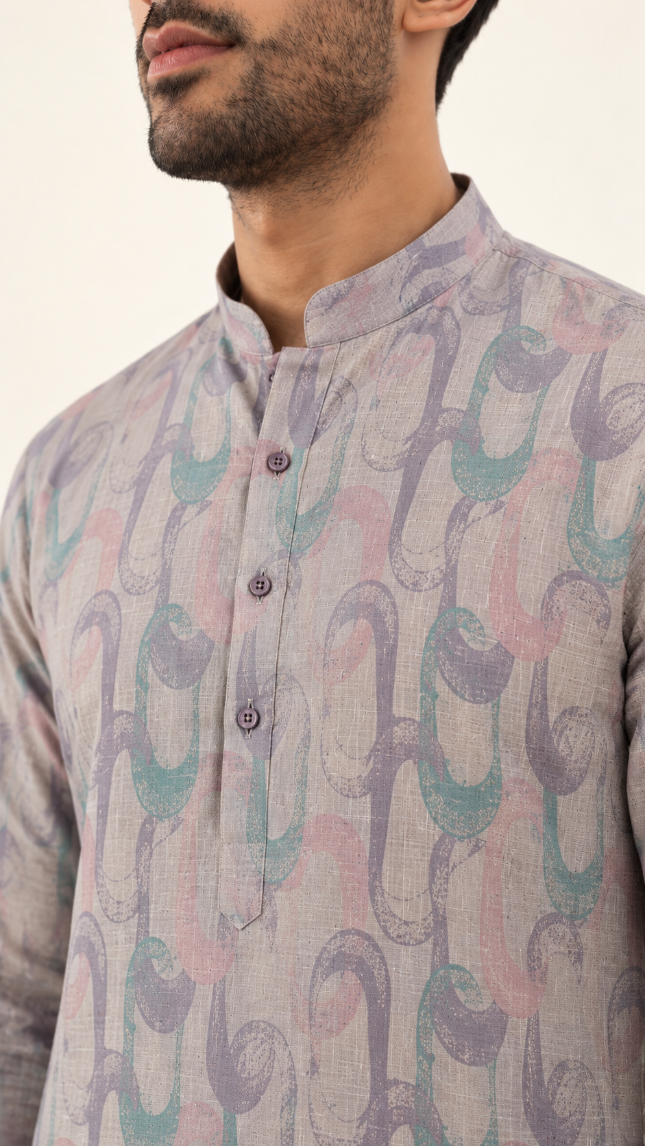 Pastel Ribbon Motif Kurta