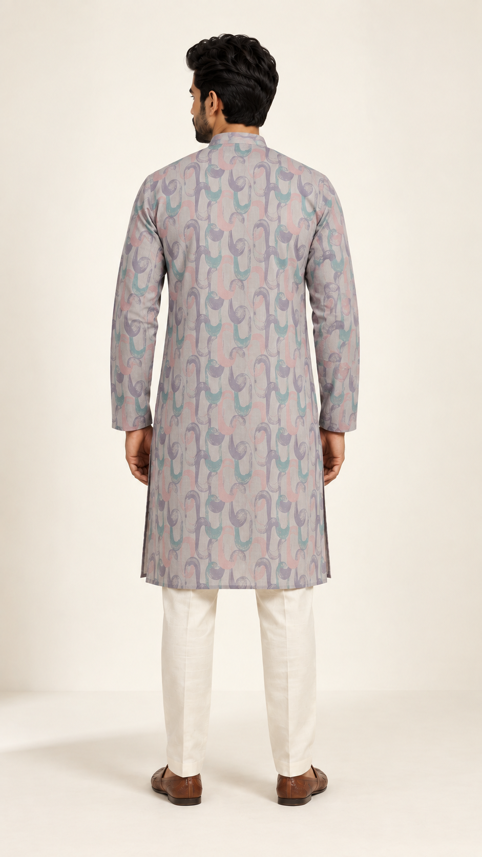Pastel Ribbon Motif Kurta