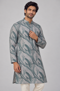 Sage & Slate Swirl Print Cotton Kurta