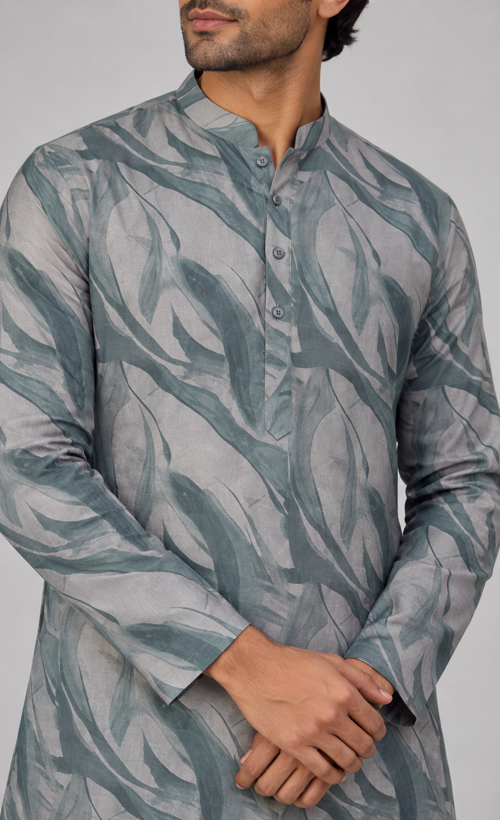 Sage & Slate Swirl Print Cotton Kurta