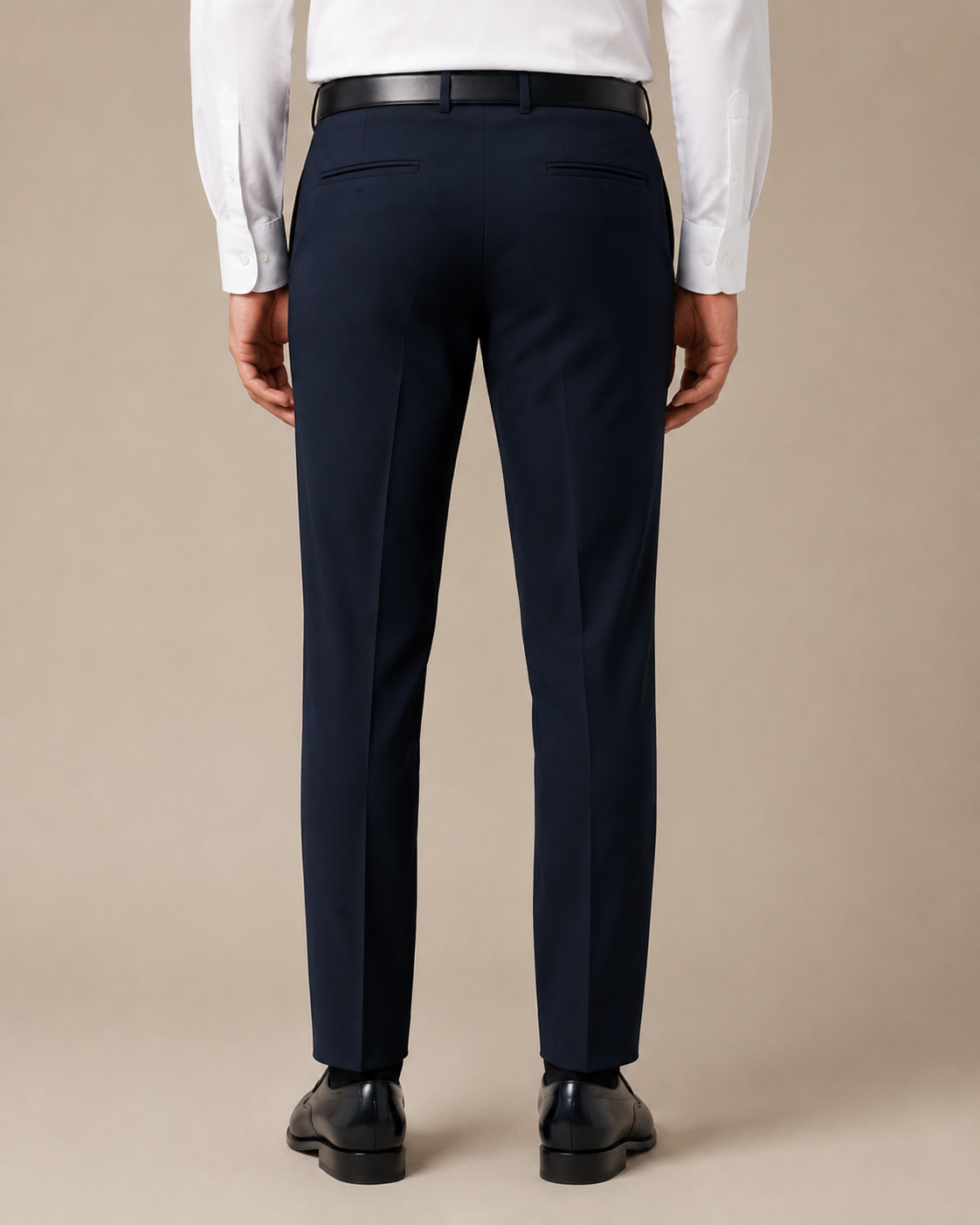 Navy Merino Wool Blend Pant