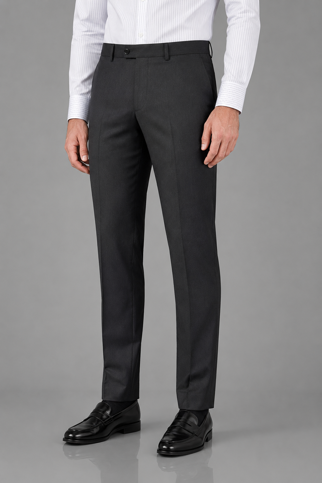 Charcoal Grey Merino Wool Blend Pant