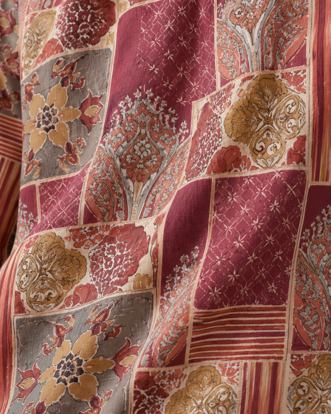 Heritage Mosaic Maroon Printed Men’s Kurta