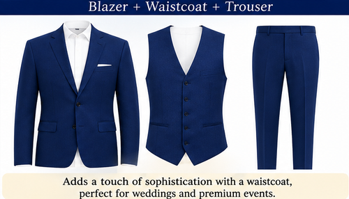 Three Piece (Blazer + Waistcoat + Trouser)