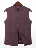 Royal Plum Chevron-Embroidered Bandi