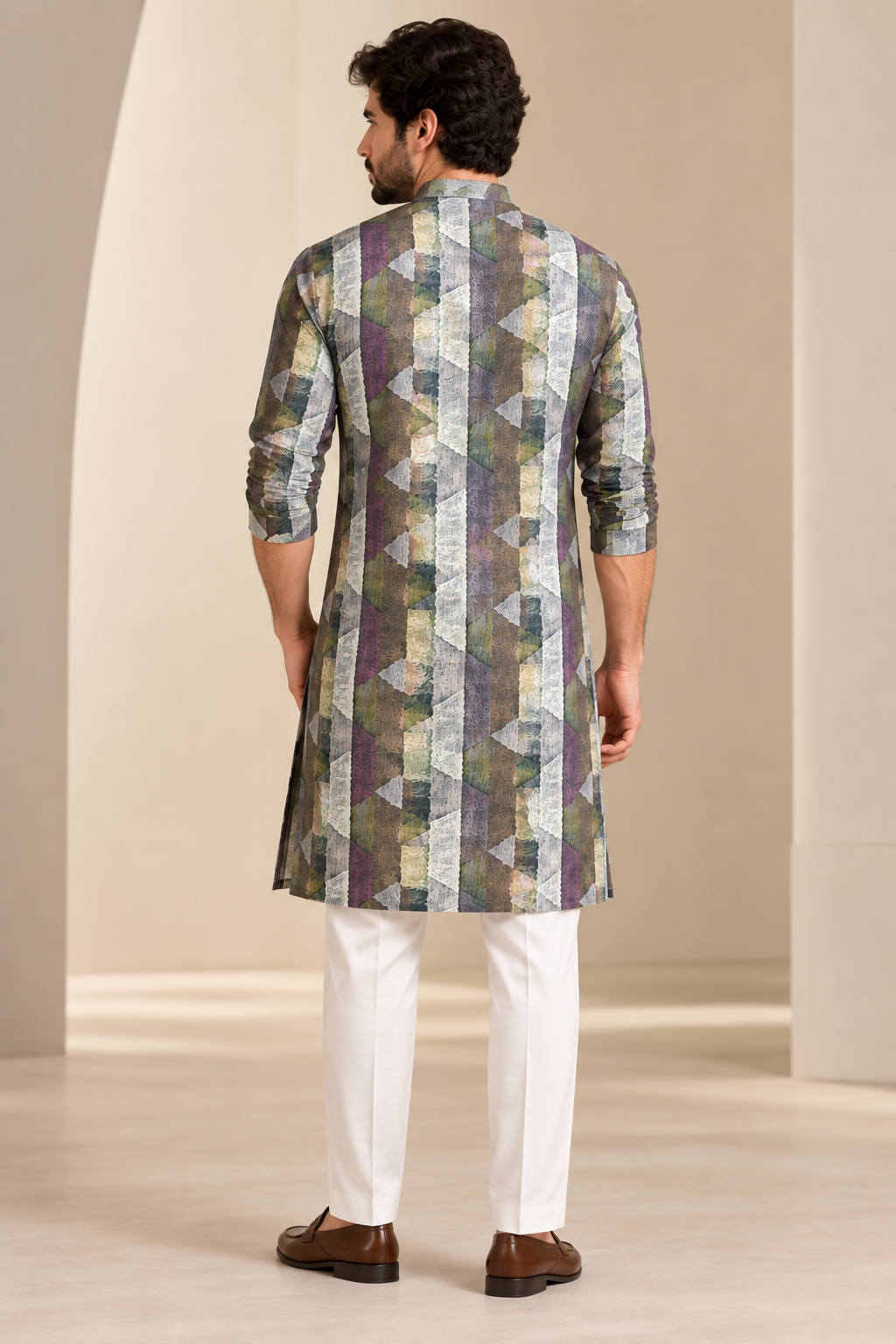 Earthy Mosaic Printed Cotton Kurta