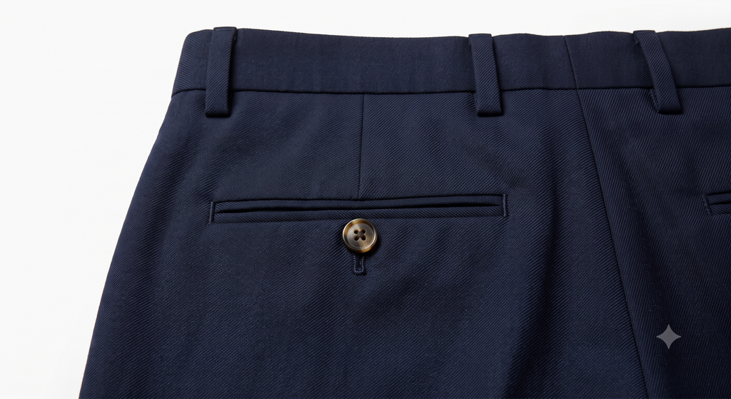 Navy Merino Wool Blend Pant