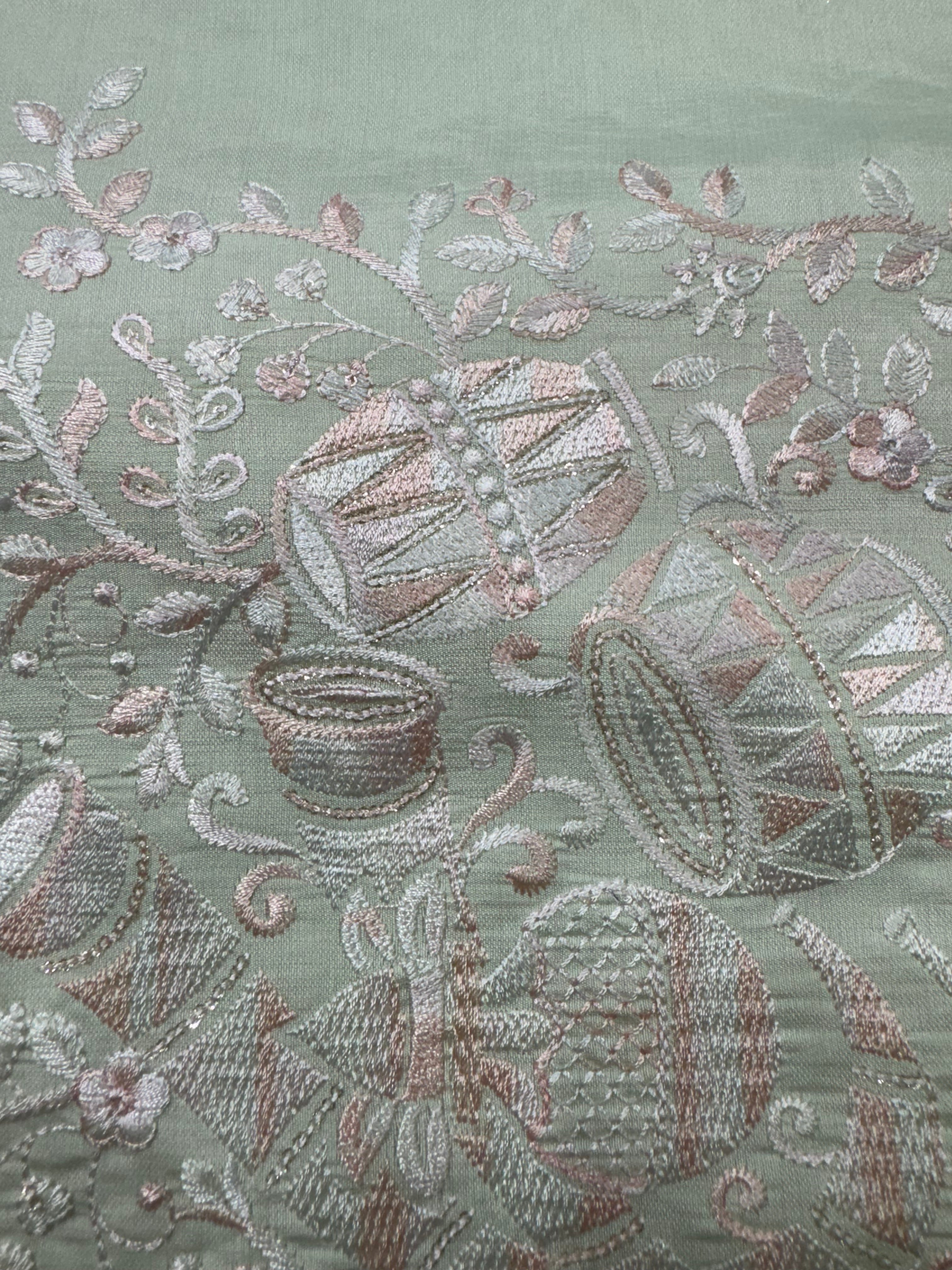 Pistachio Threadwork Festive Kurta