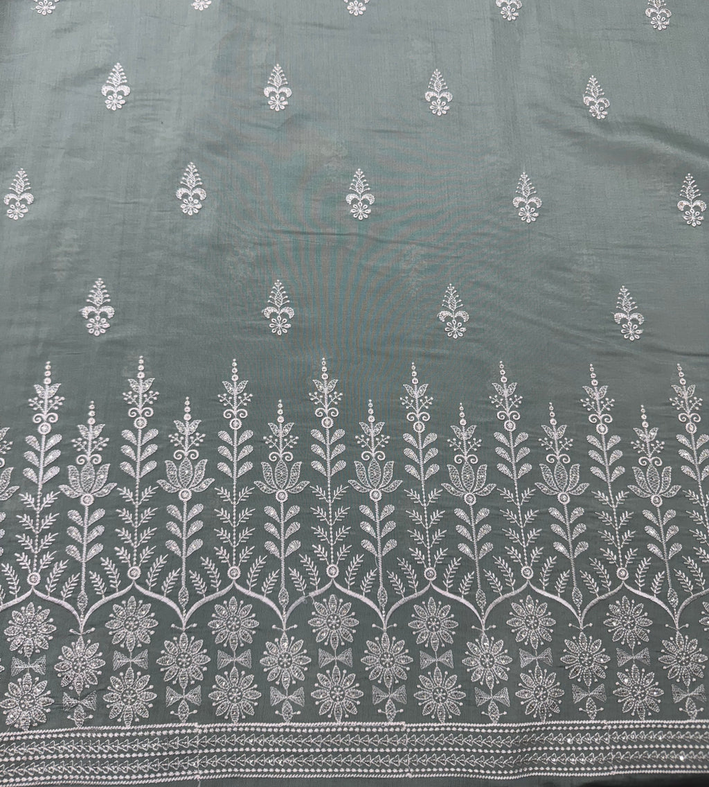 Mint Embroidered Daman Kurta