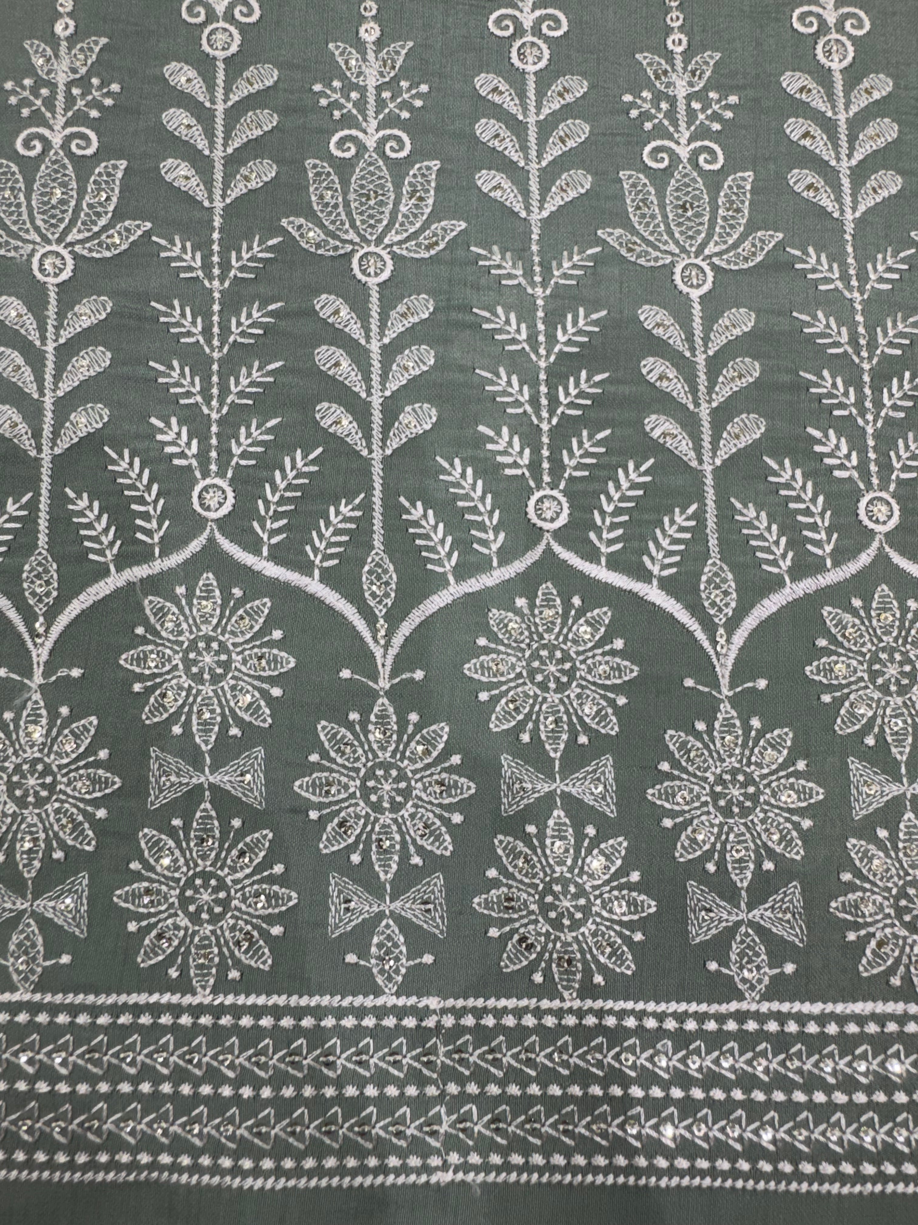 Mint Embroidered Daman Kurta