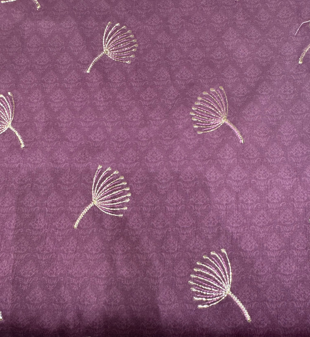 Royal Mulberry Embroidered Silk Kurta