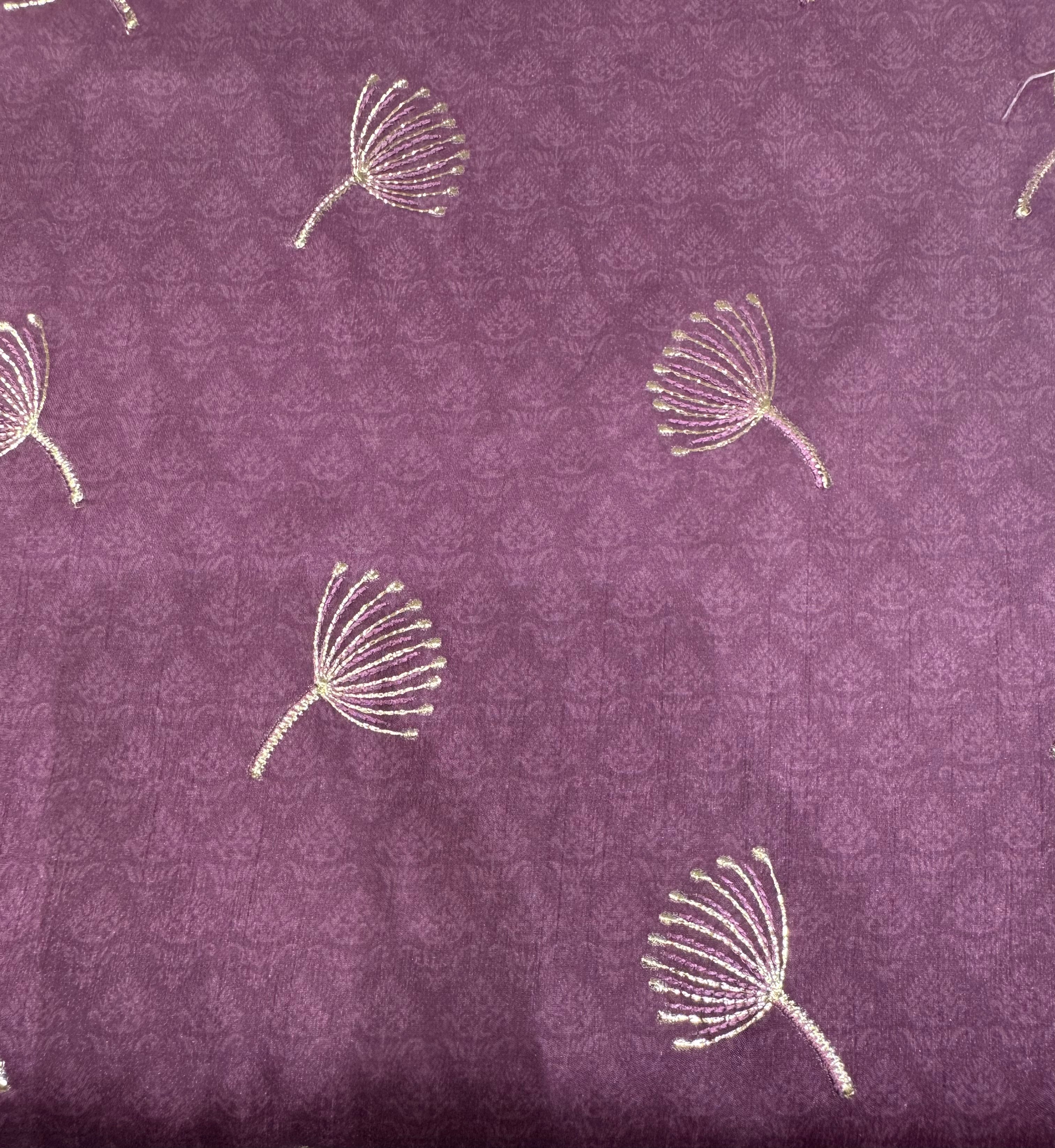 Royal Mulberry Embroidered Silk Kurta