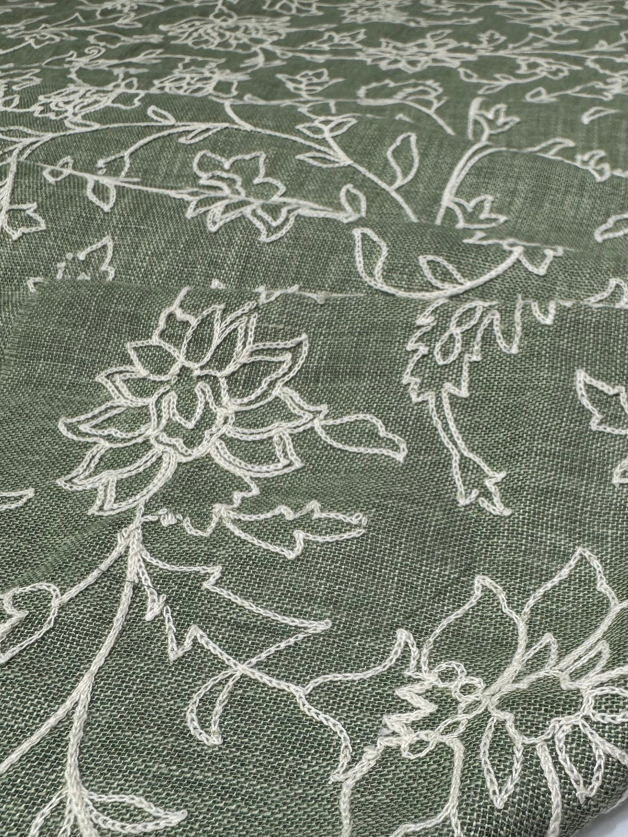 Soft Mint Vine-Traced Jacket