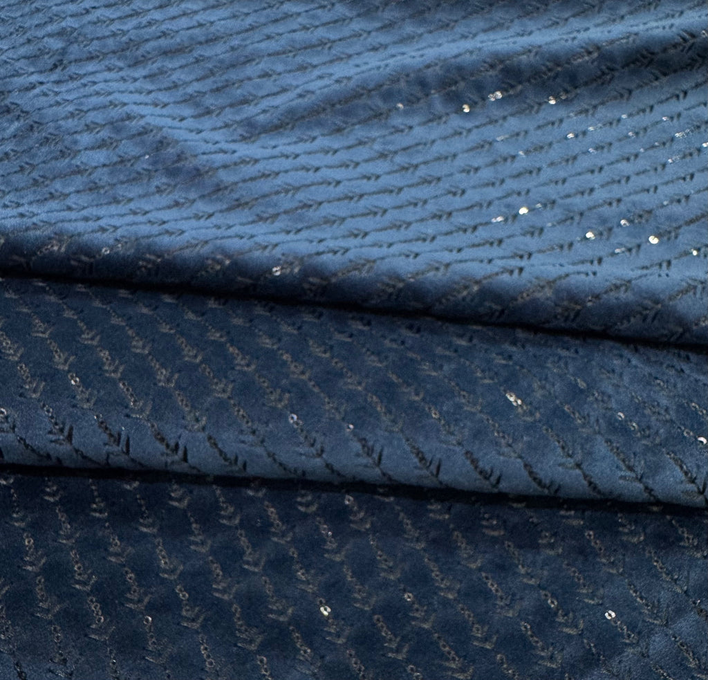 Royal Blue Rain-Drop Velvet Jacket