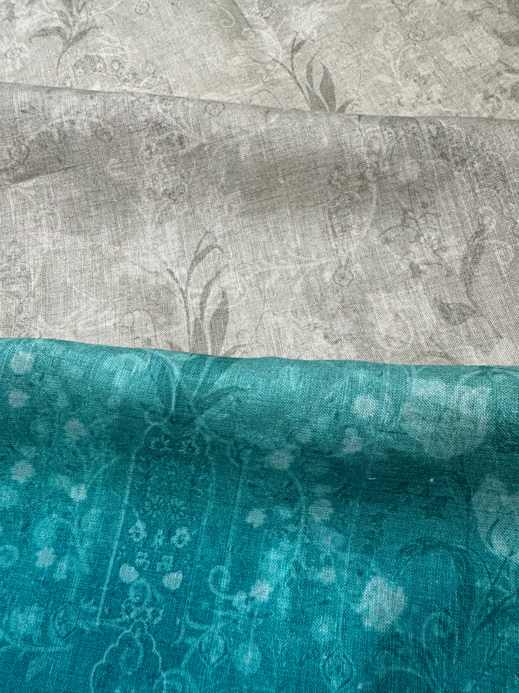 Ash Grey & Ocean Blue Dip-Dyed Effect Kurta