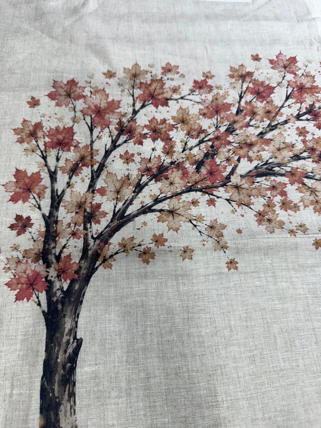 Men's Vintage Fall Placement Print Linen Shirt