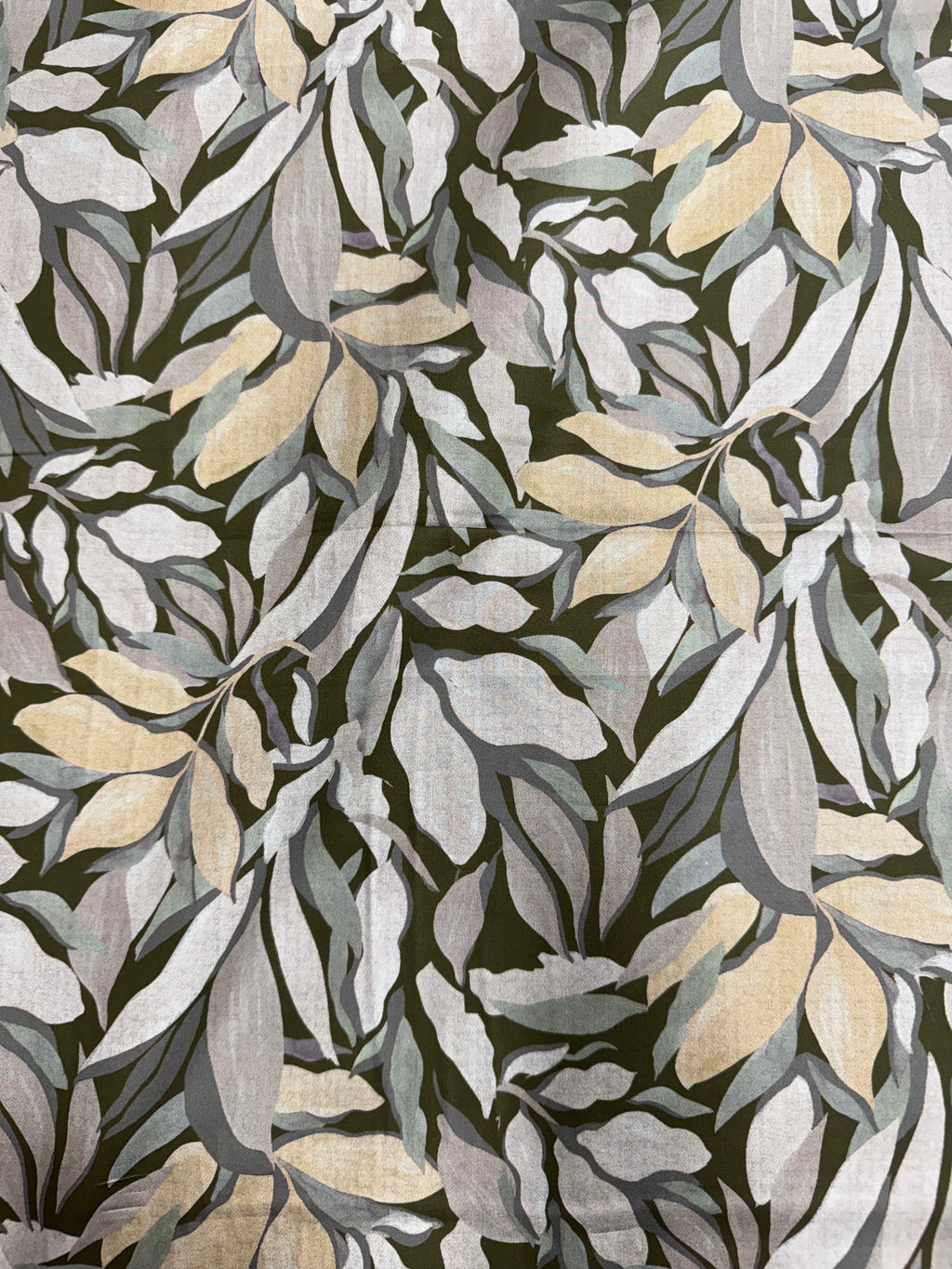 Olive & Ecru Foliage Painted Print Shirt