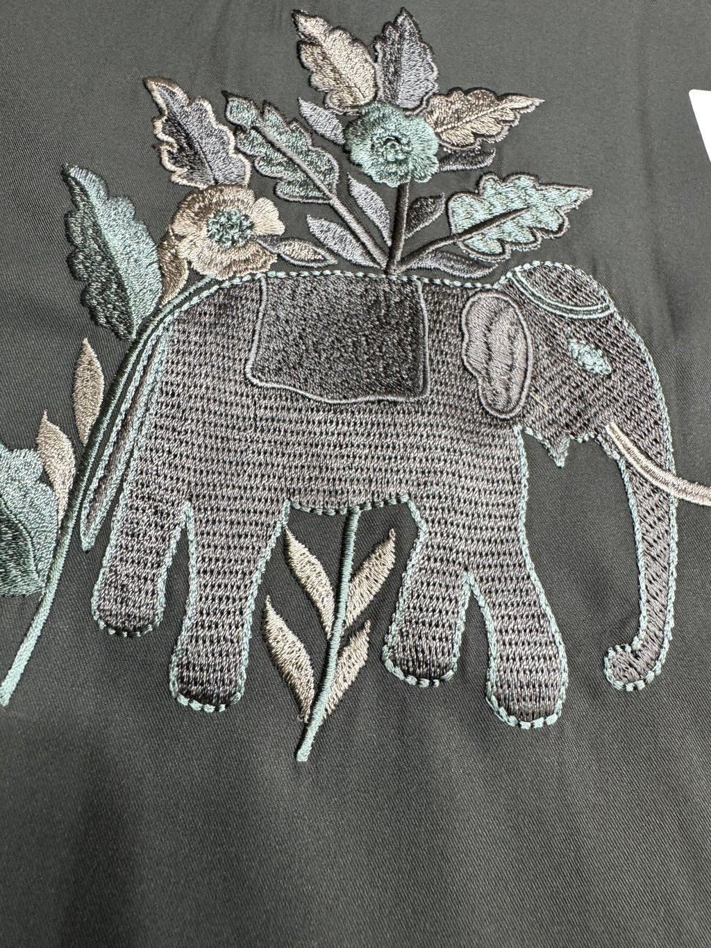 Shadow Flora Elephant Linen Shirt in Deep Slate Shirt
