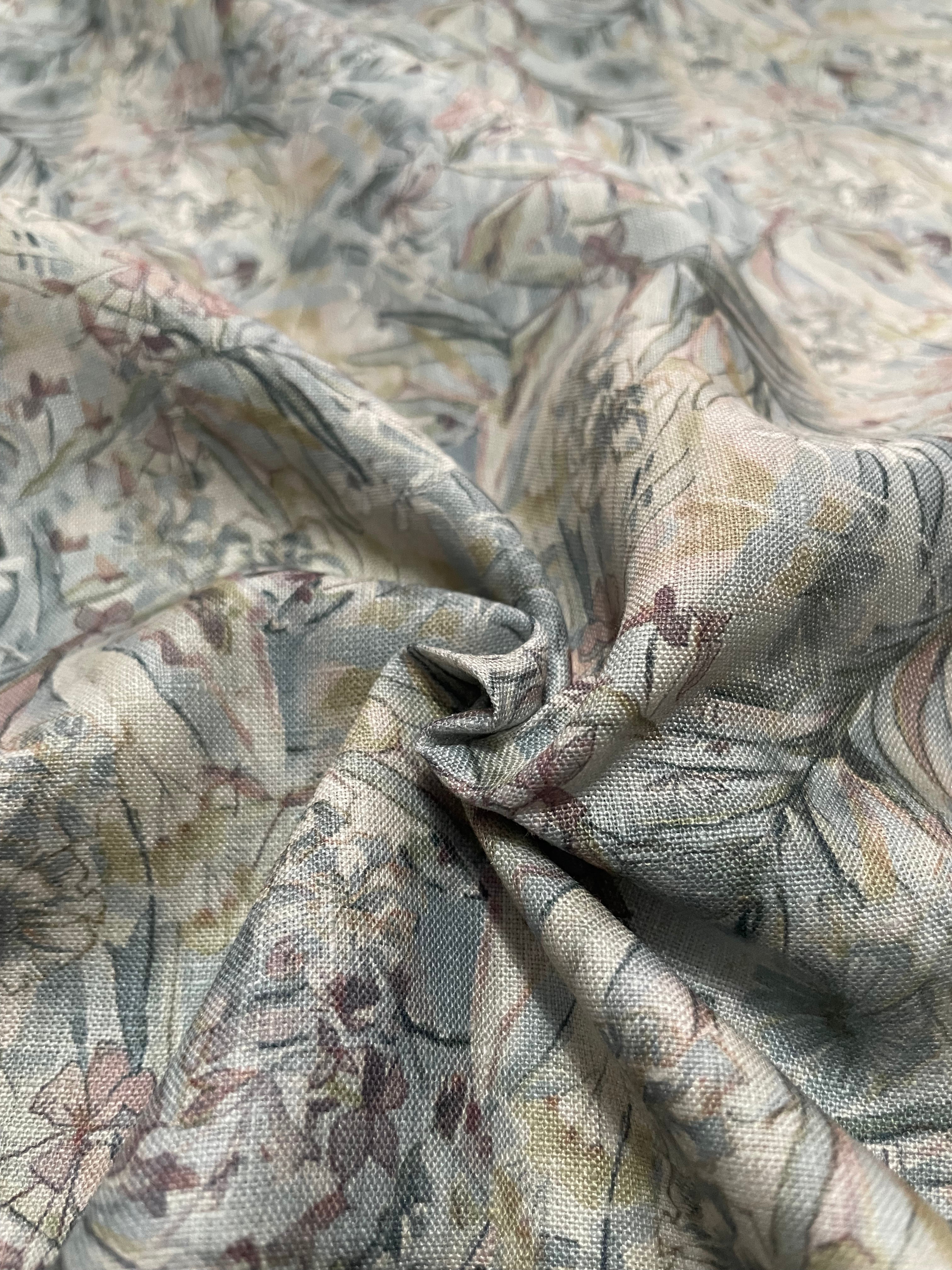Vintage Tropics Digital Print Linen Shirt