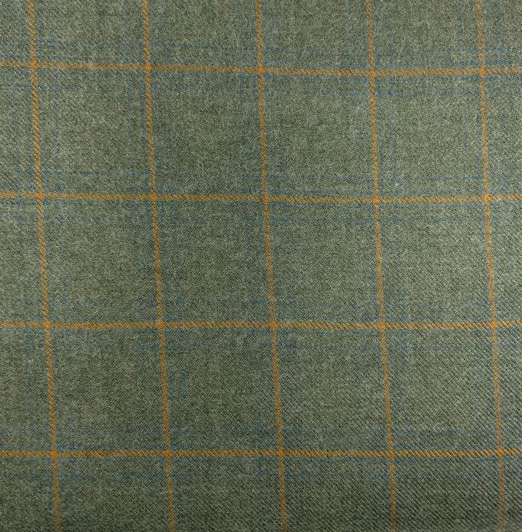 Classic Olive Plaid Tweed Blazer