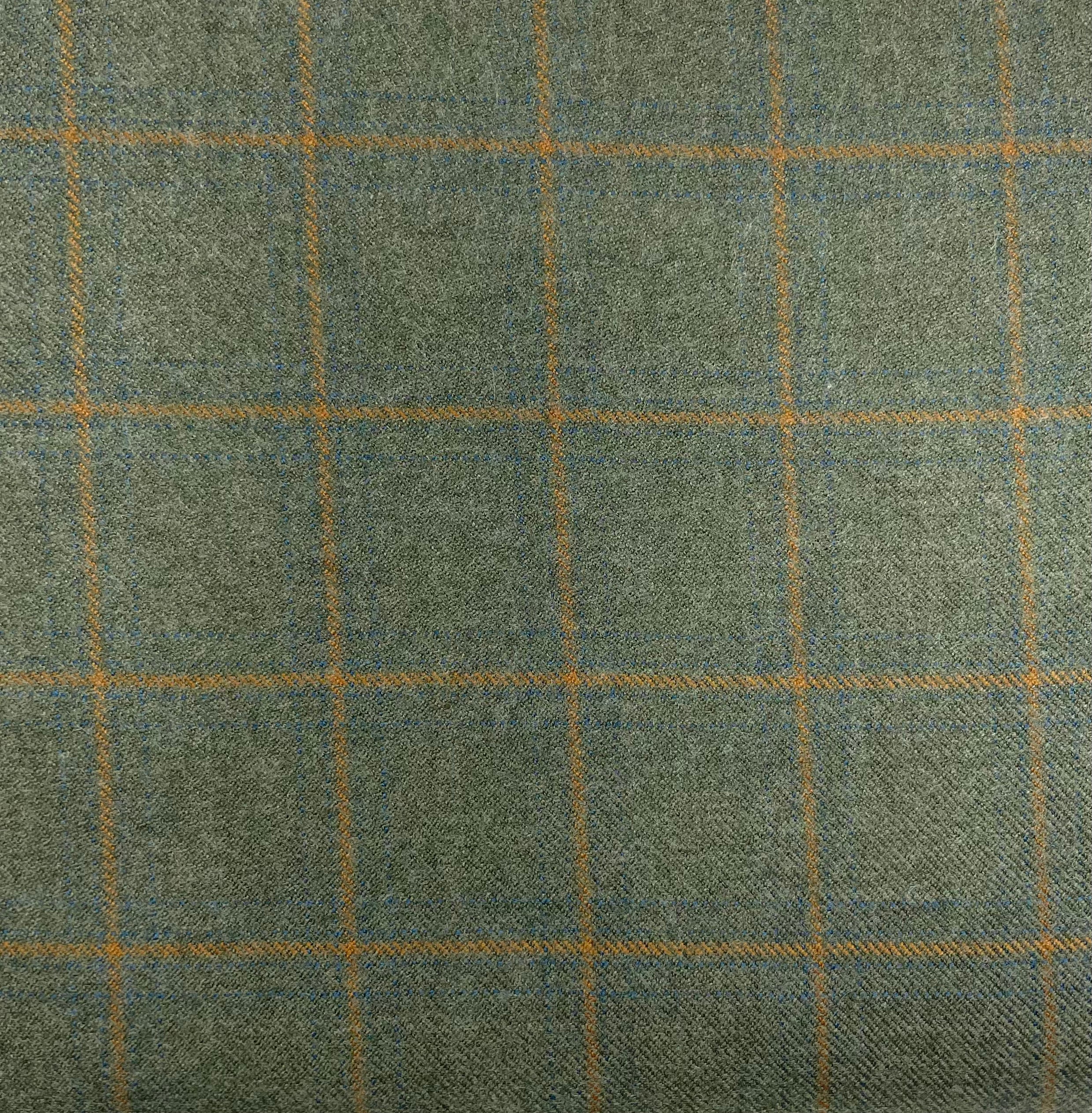 Classic Olive Plaid Tweed Blazer