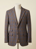 Chestnut Brown Windowpane Tweed Blazer