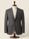Grey Stripes Pure Wool Tweed Blazer