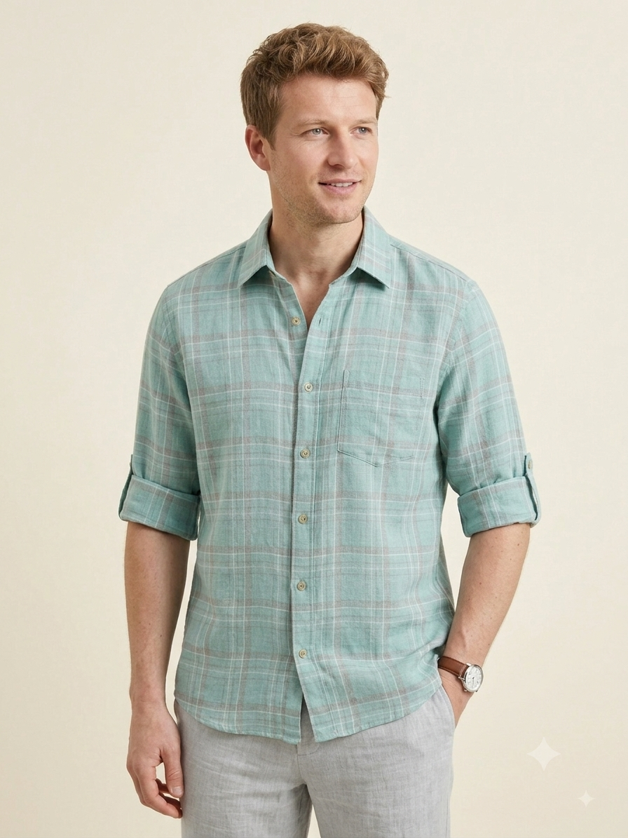 Seafoam Plaid Shirt