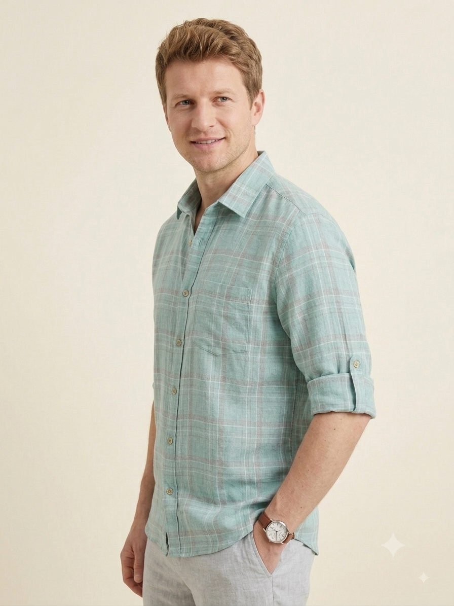 Seafoam Plaid Shirt