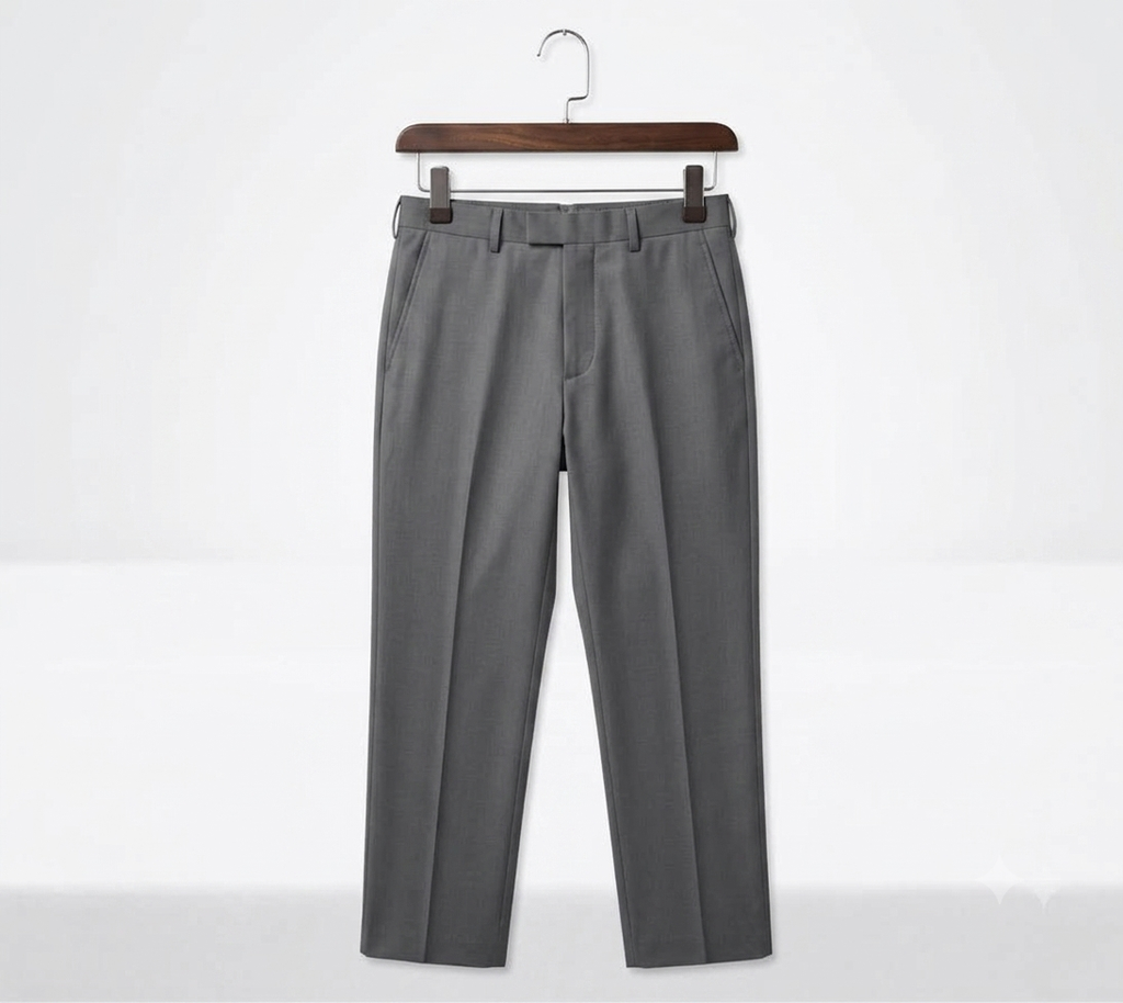 Ash Grey Merino Wool Blend Pant