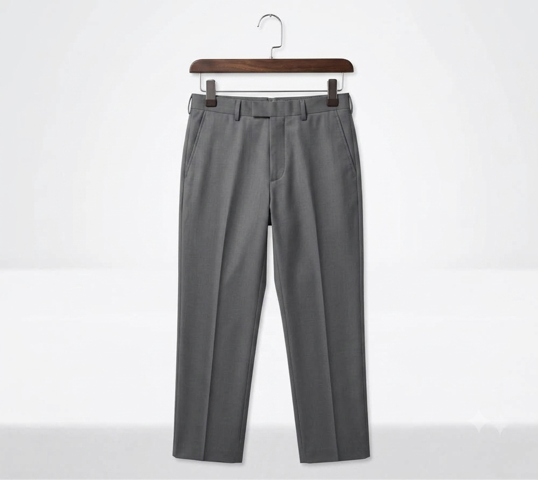 Ash Grey Merino Wool Blend Pant