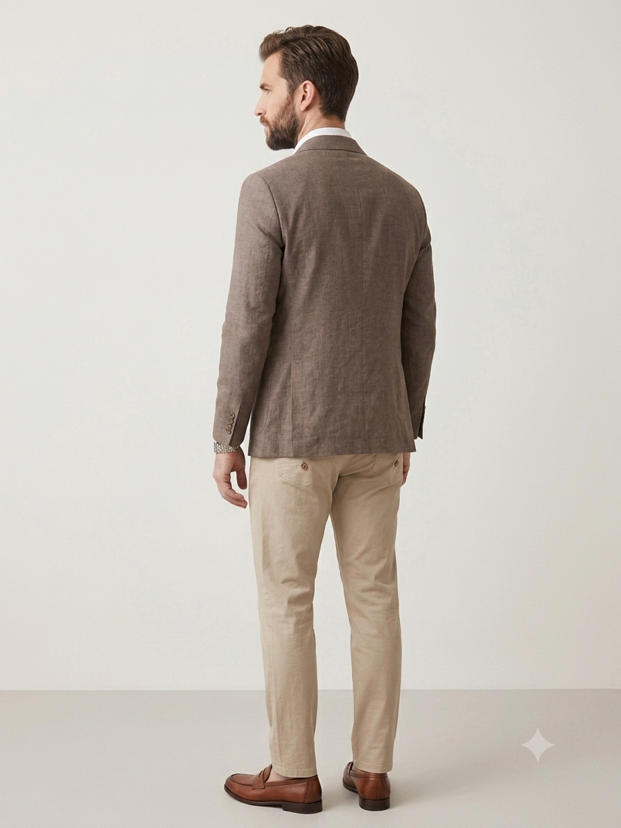 Mud Brown Linen Blazer