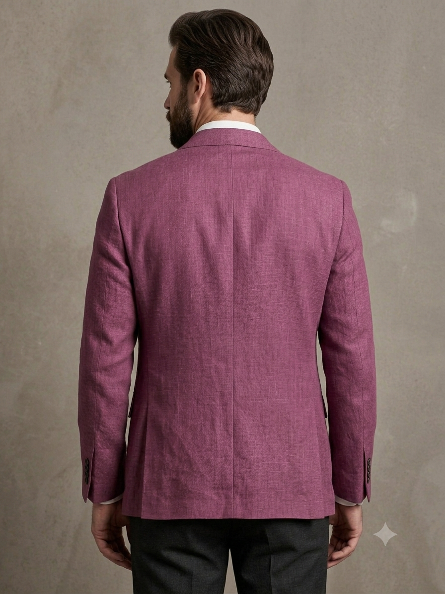 Plum Mauve Linen Blazer