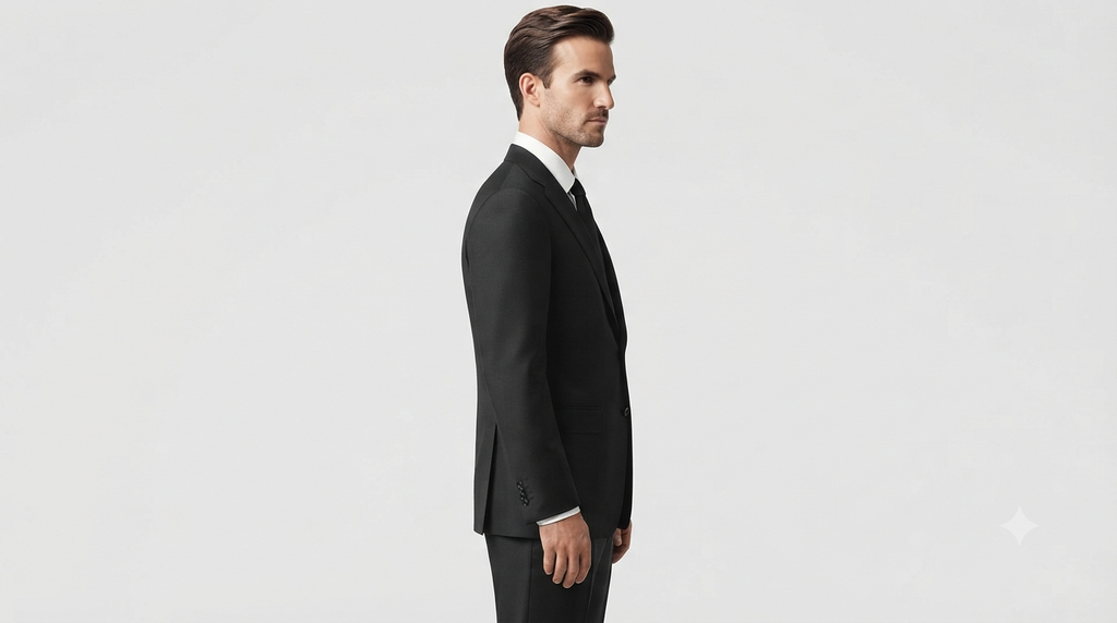 Classic Jet Black Wool Blend Suit