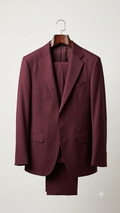 Rich Maroon Wool Blend Suit