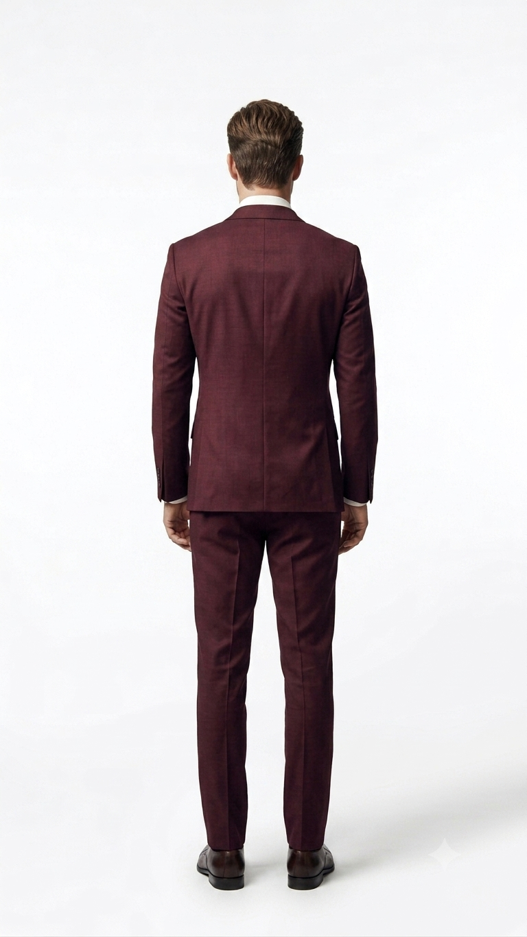 Rich Maroon Wool Blend Suit