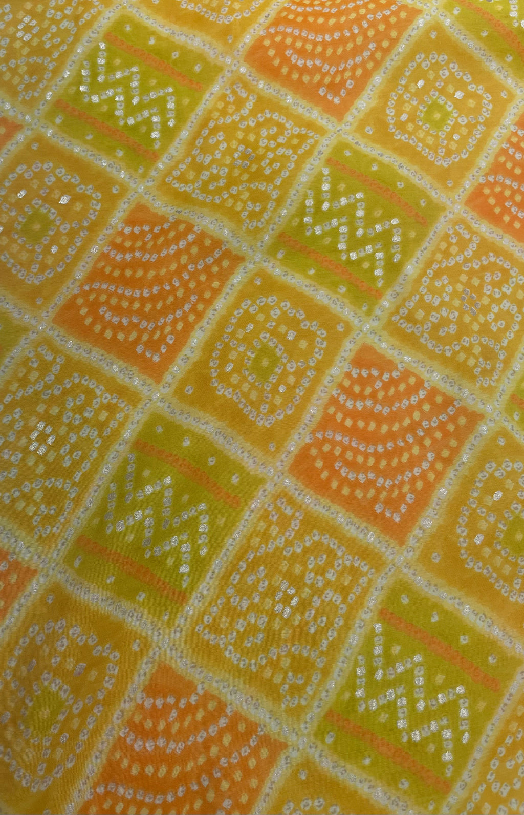 Mustard Bandhej Diamond Kurta