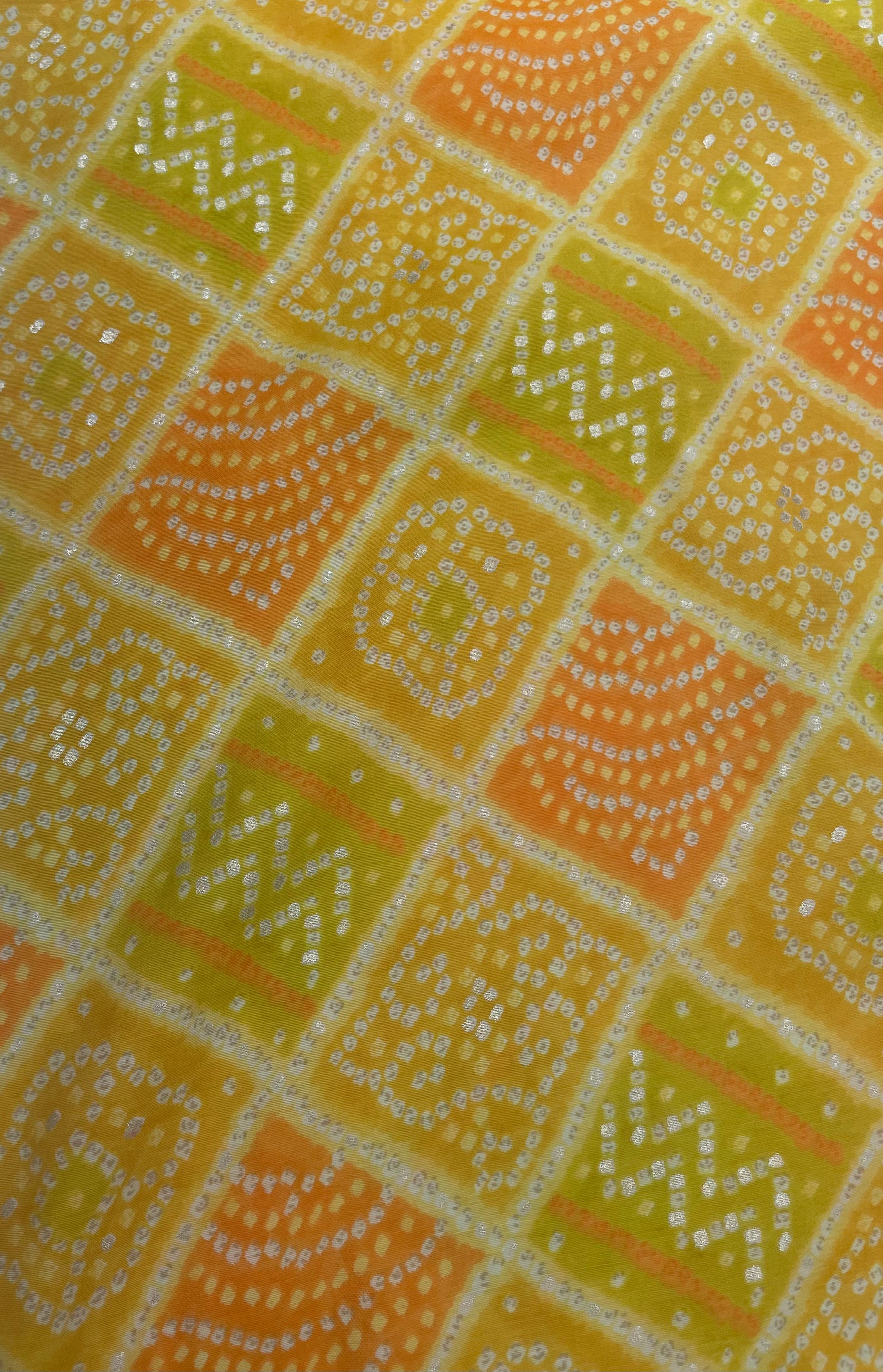 Mustard Bandhej Diamond Kurta