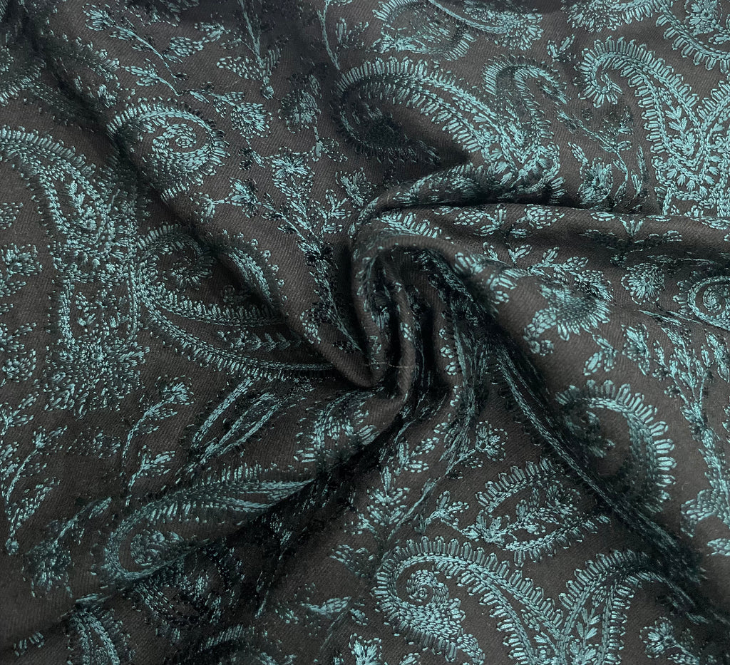 Midnight Teal Brocade  Jacket