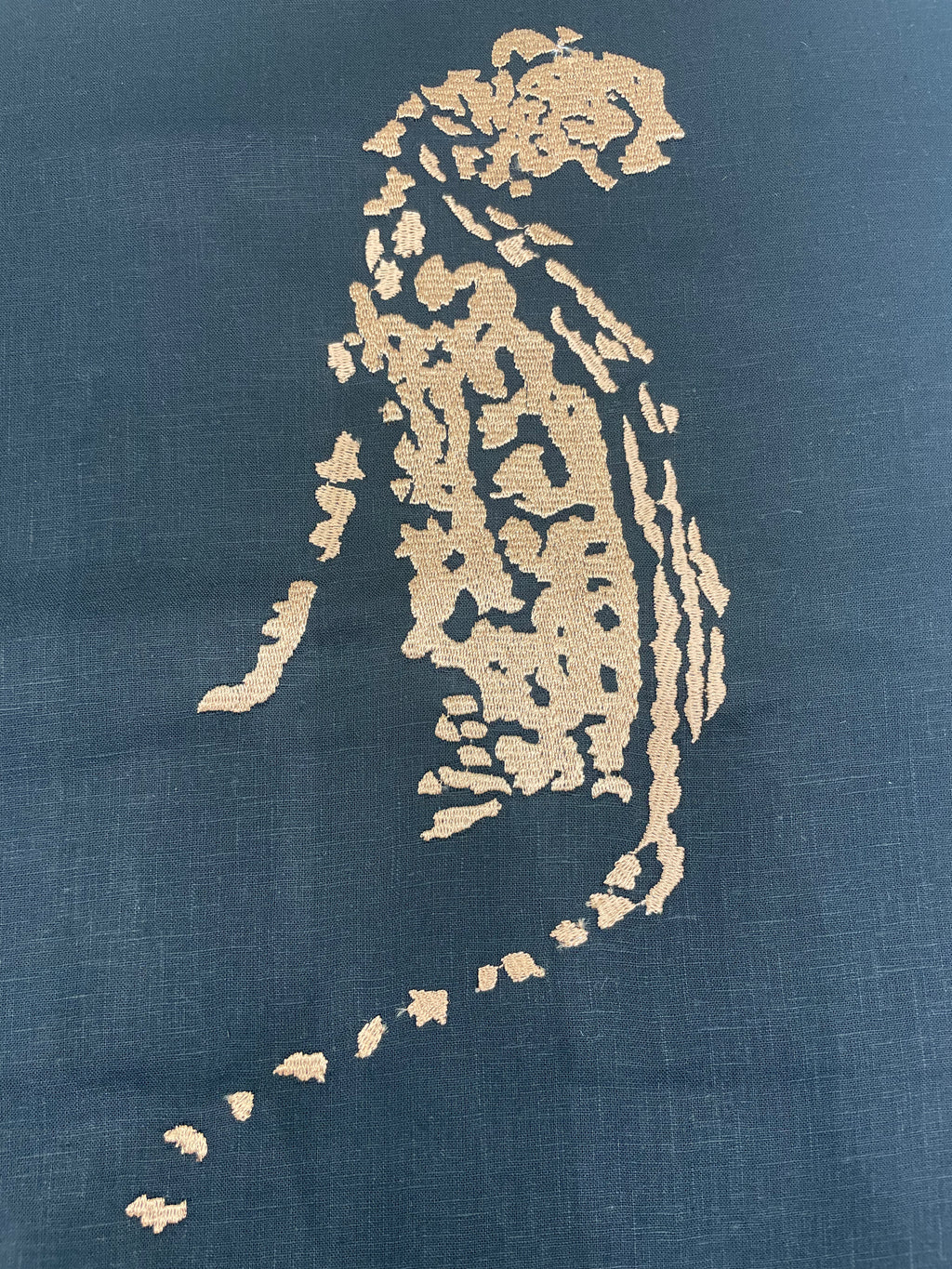 Gold Panther Embroidered Black Shirt