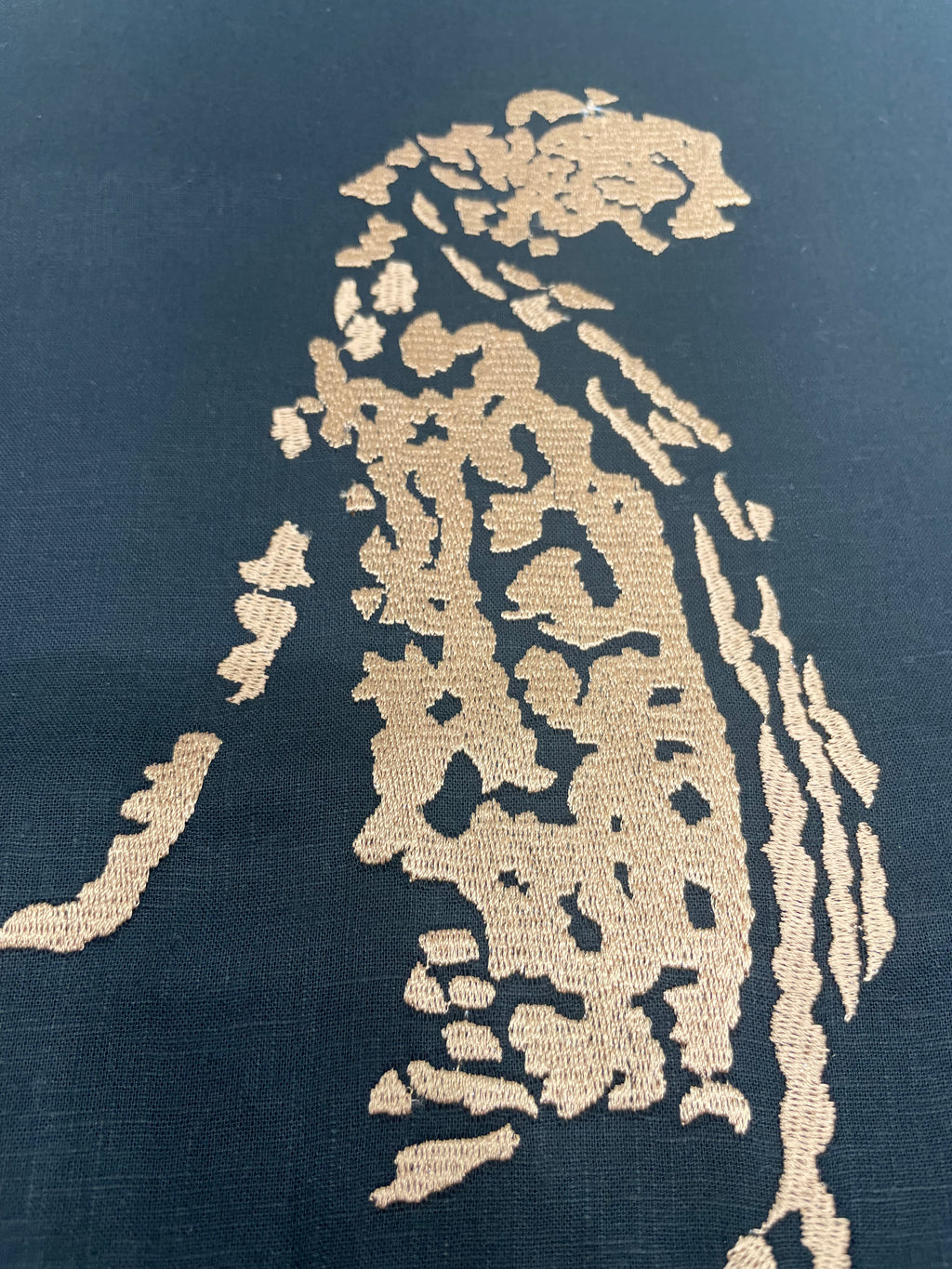 Gold Panther Embroidered Black Shirt