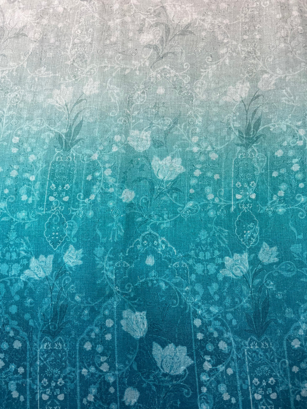 Ash Grey & Ocean Blue Dip-Dyed Effect Kurta