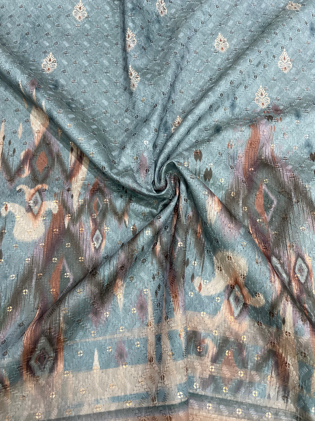 Steel Blue Festive Printed Kurta